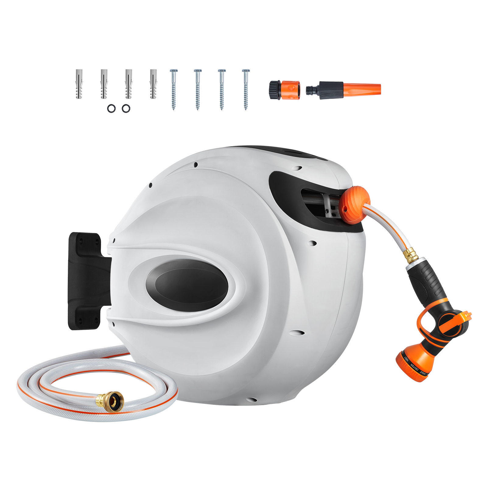 Electric Reel - SucceBuy Retractable Hose Reel 180° Swivel