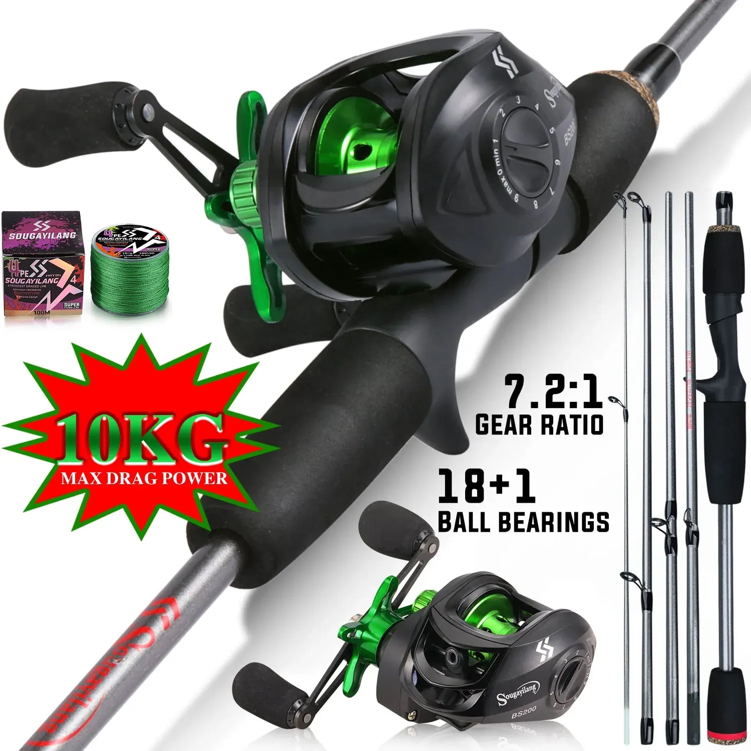 Sougayilang Fishing Rod Combo  - Spincast Reel avis et prix