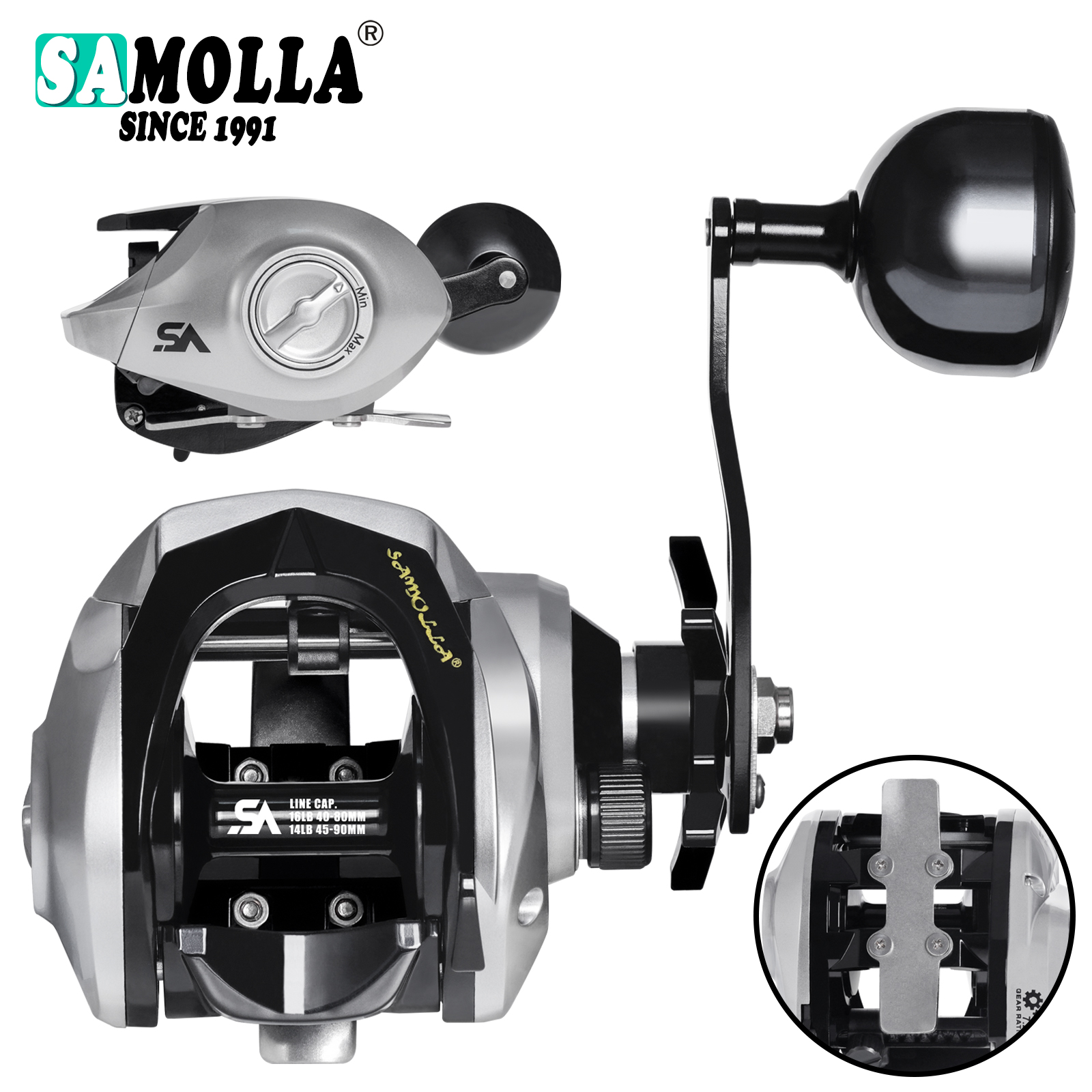 SAMOLLA Large New Baitcasting  - Trolling Reel avis et prix